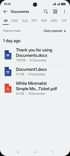 Step 4: Tap on desired Document.