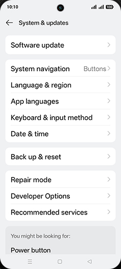 Step 4: Tap on Back up & reset.