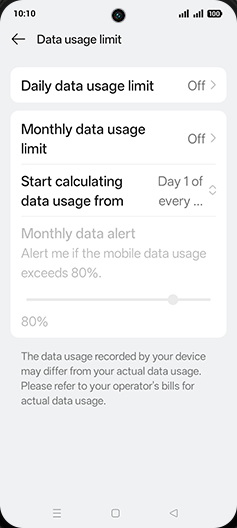 Step 8: Tap on Daily data usage limit.