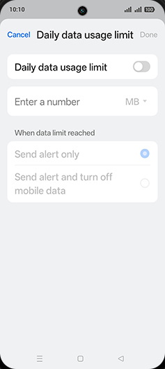 Step 9: Tap on Daily data usage limit to turn ON.