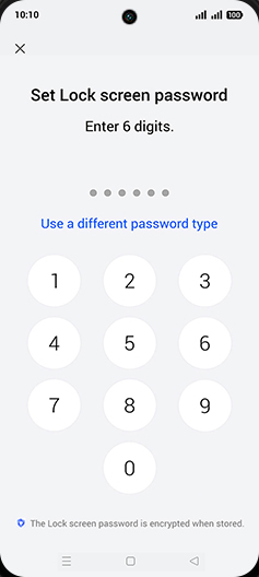 Step 10: Set Lock screen password.
