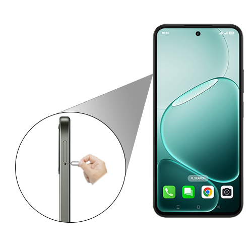 Step 1: Insert the ejection pin into the hole on the SIM card tray to loosen the tray.