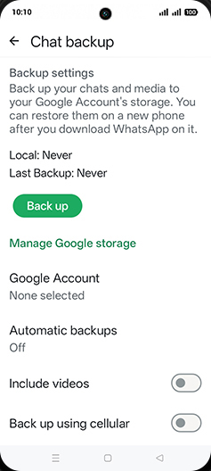 Step 7: Tap on Back up.