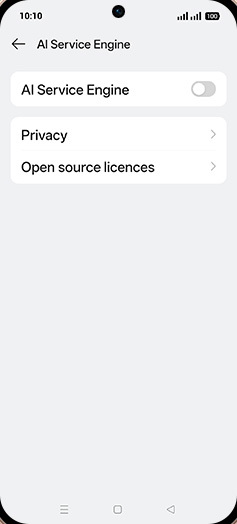 Step 5: Tap on AI Service Engine to turn ON.