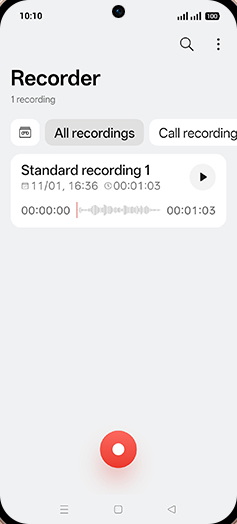 Step 5: Tap on Recording.