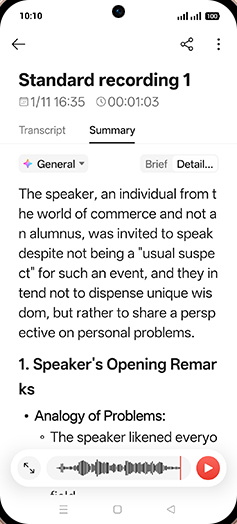 Step 8: Check Recording summary.