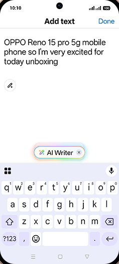 Step 5: Enter Event, people or time and tap on AI Writer.