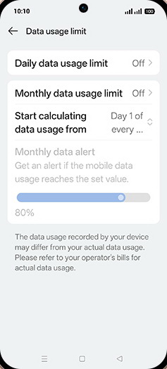Step 8: Tap on Daily data usage limit.