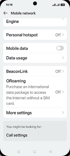 Step 6: Tap on Mobile data to turn ON.