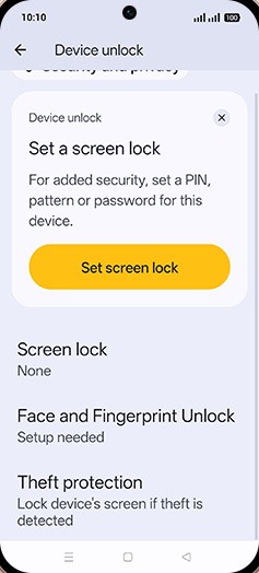 Step 5: Tap on Face and Fingerprint Unlock.