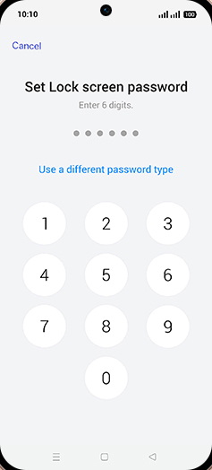 Step 10: Set Lock screen password.
