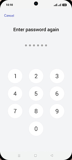Step 11: Enter password again.