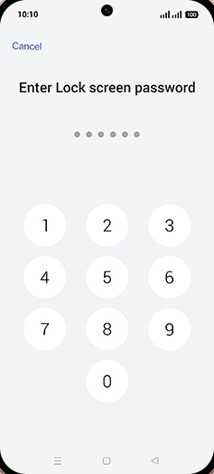 Step 7: Enter Lock screen password.