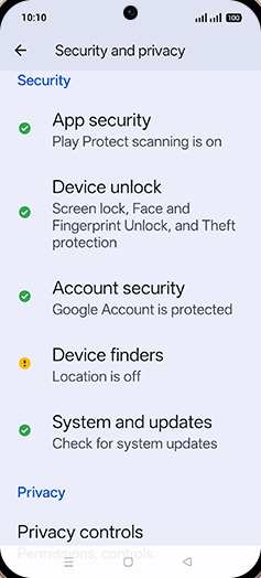 Step 4: Tap on Device unlock.