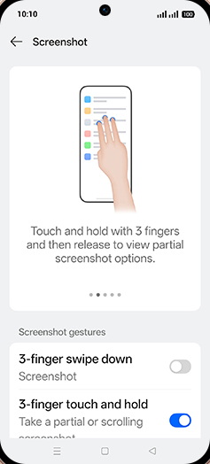 Step 5: Tap on 3-finger swipe down to turn ON.