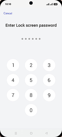 Step 7: Enter Lock screen password.