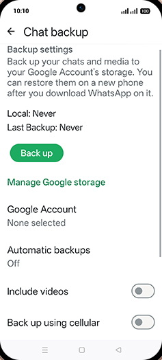 Step 7: Tap on Back up.
