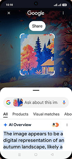 Step 5: Swipe up Google window.