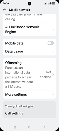 Step 6: Tap on Mobile data to turn ON.