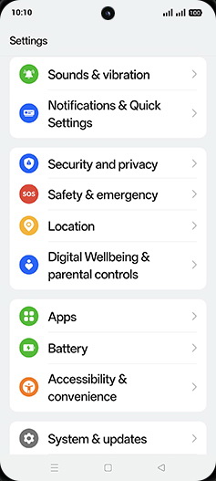 Step 3: Tap on Security and privacy.