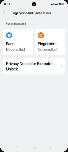 Step 6: Tap on Fingerprint.