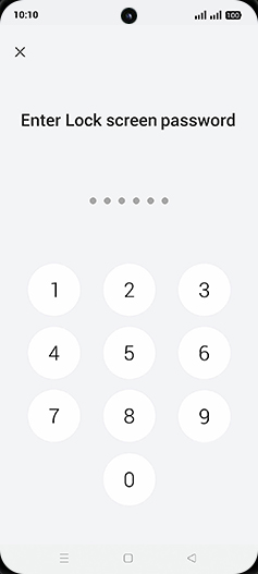 Step 7: Enter Lock screen password.