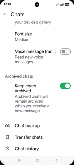 Step 6: Tap on Chat backup.