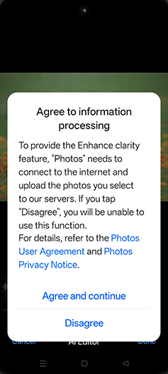 Step 9: Tap on Agree and continue.
