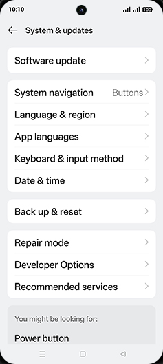 Step 4: Tap on Back up & reset.
