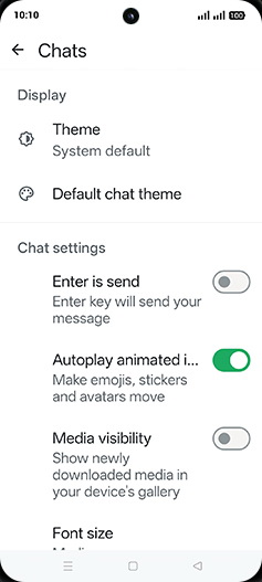 Step 6: Tap on Media visibility to turn ON.