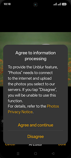 Step 9: Tap on Agree and continue.