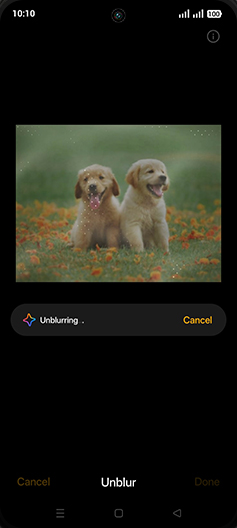 Step 11: Unblurring photo.