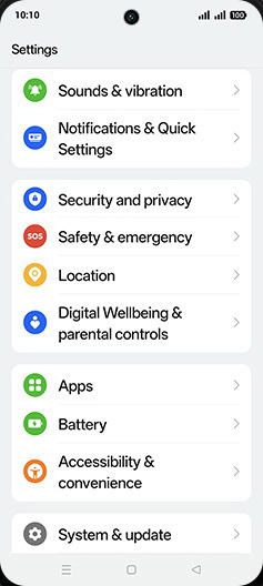 Step 3: Tap on Security and privacy.