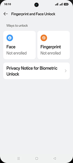 Step 6: Tap on Fingerprint.