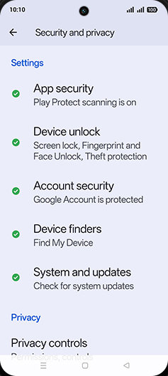 Step 4: Tap on Device unlock.