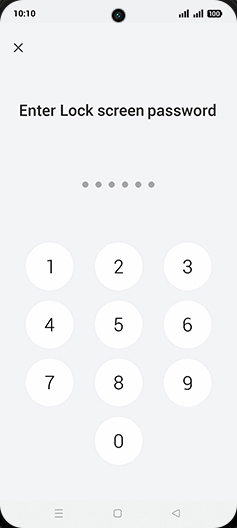 Step 7: Enter Lock screen password.