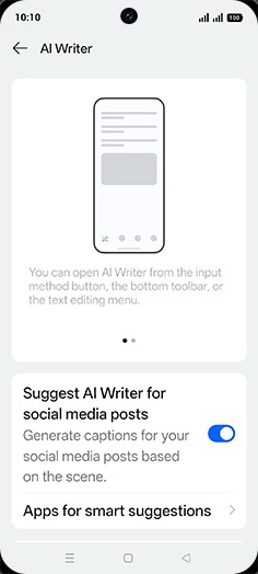 Step 6: Tap on Apps for smart suggestions..