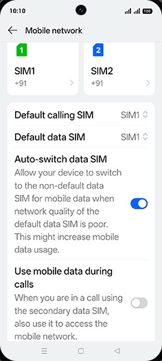 Step 4: Tap on Use mobile data during calls to turn ON.