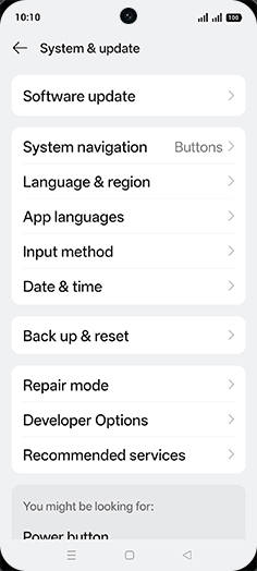 Step 4: Tap on Back up & reset.