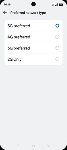 Step 8: Tap on 4G preferred.