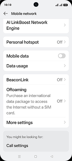 Step 6: Tap on Mobile data to turn ON.