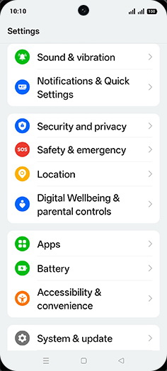 Step 3: Tap on Security and privacy.