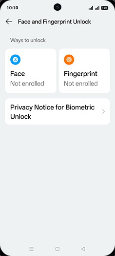 Step 6: Tap on Fingerprint.