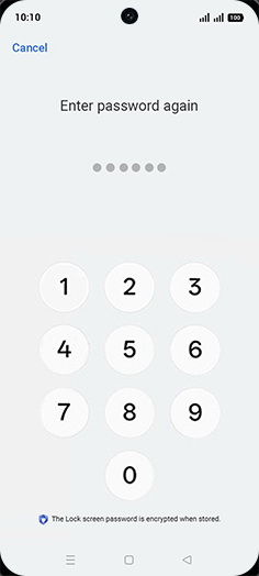 Step 12: Enter password again.