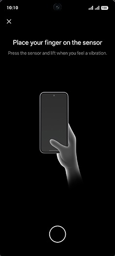 Step 14: Place your finger on the fingerprint sensor.