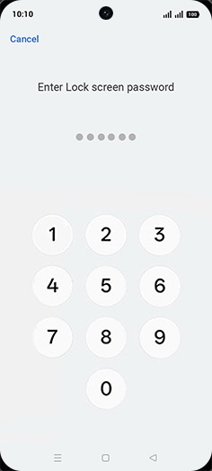 Step 7: Enter Lock screen password.