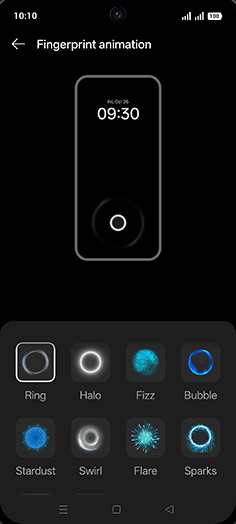 Step 9: Select desired Fingerprint animation.