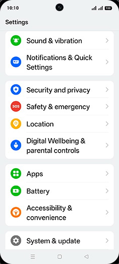 Step 3: Tap on Security and privacy.