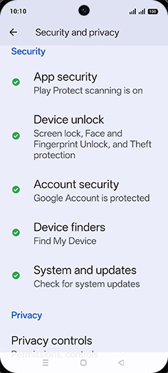 Step 4: Tap on Device unlock.