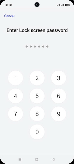 Step 7: Enter Lock screen password.